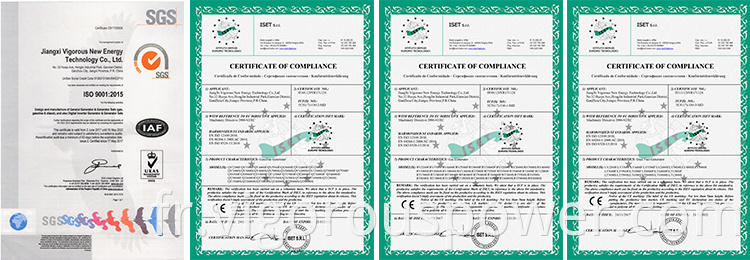 CE & ISO Certificate for Generator